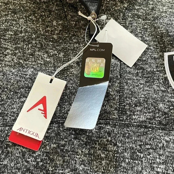 Antigua Raiders men’s heathered black and gray 1/4 zip fleece - Picture 7 of 10